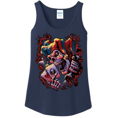 Wicked Skull Clown Jester Ladies Essential Tank