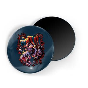 Wicked Skull Clown Jester Magnet