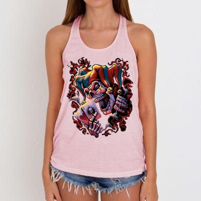 Wicked Skull Clown Jester Women's Knotted Racerback Tank