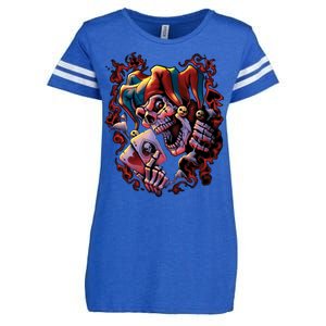 Wicked Skull Clown Jester Enza Ladies Jersey Football T-Shirt