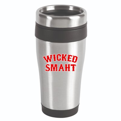 Wicked Smaht Smart Boston Massachusetts 16oz Travel Tumbler