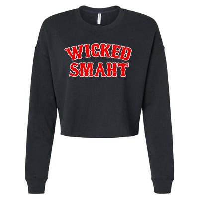 Wicked Smaht Smart Boston Massachusetts Cropped Pullover Crew