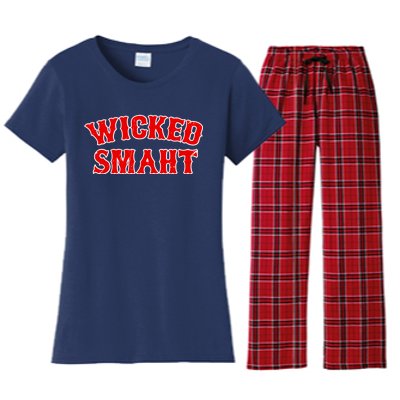 Wicked Smaht Smart Boston Massachusetts Women's Flannel Pajama Set