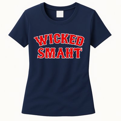 Wicked Smaht Smart Boston Massachusetts Womens T-Shirt