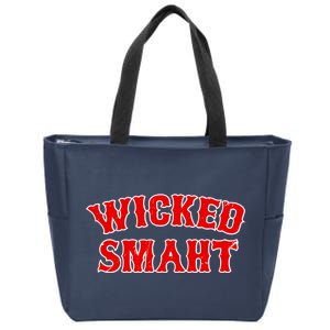 Wicked Smaht Smart Boston Massachusetts Zip Tote Bag