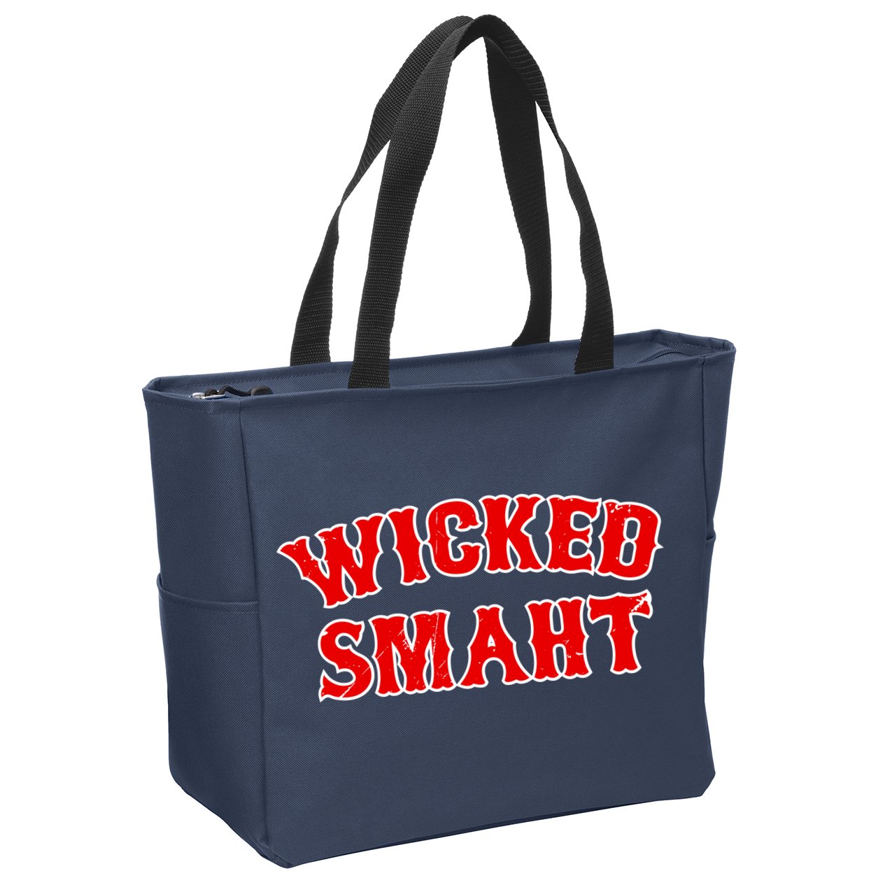 Wicked Smaht Smart Boston Massachusetts Zip Tote Bag