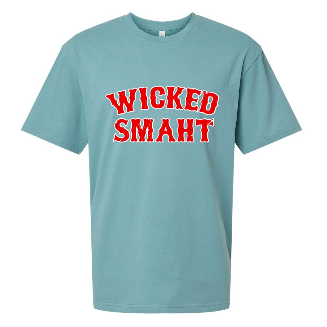 Wicked Smaht Smart Boston Massachusetts Sueded Cloud Jersey T-Shirt