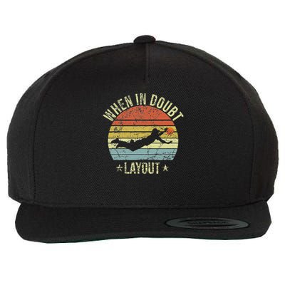 When In Doubt Layout Funny Ultimate Frisbee Wool Snapback Cap