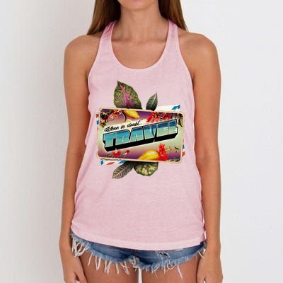 When In Doubt Travel Women's Knotted Racerback Tank