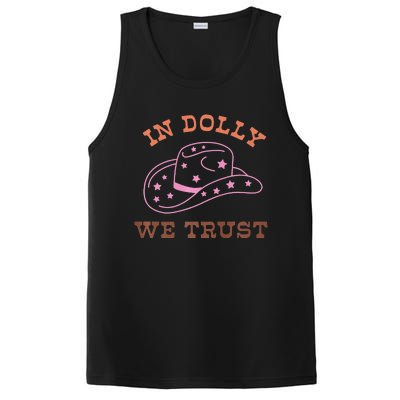 Western In Dolly We Trust Funny Cowgirl Howdy Yeehaw Rodeo PosiCharge Competitor Tank