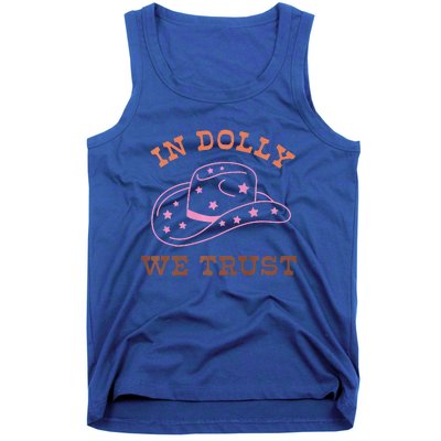 Western In Dolly We Trust Funny Cowgirl Howdy Yeehaw Rodeo Tank Top