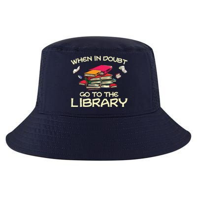 When In Doubt Go To The Library Book Lovers Cool Comfort Performance Bucket Hat