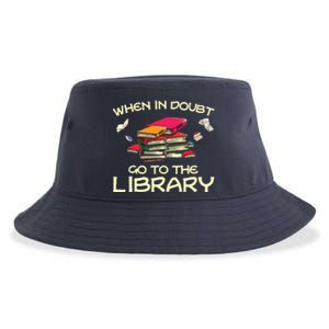 When In Doubt Go To The Library Book Lovers Sustainable Bucket Hat