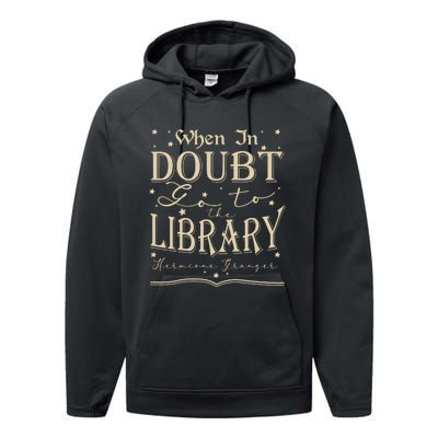 When In Doubt Go To The Library Teacher Hermione Wizard Performance Fleece Hoodie