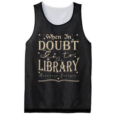 When In Doubt Go To The Library Teacher Hermione Wizard Mesh Reversible Basketball Jersey Tank