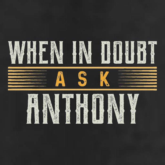 When In Doubt Ask Anthony Name Anthonys 7 Panel Mesh Trucker Snapback Hat