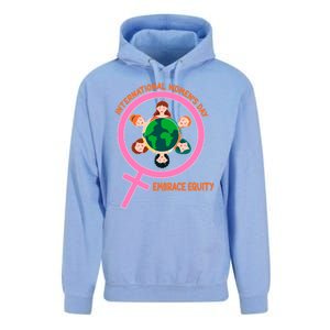 Wo International Day: Embrace Equity Cute Gift Unisex Surf Hoodie