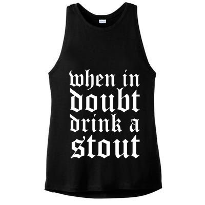 When In Doubt Drink A Stout Oktoberfest Funny Ladies PosiCharge Tri-Blend Wicking Tank