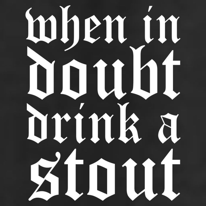 When In Doubt Drink A Stout Oktoberfest Funny 7 Panel Mesh Trucker Snapback Hat