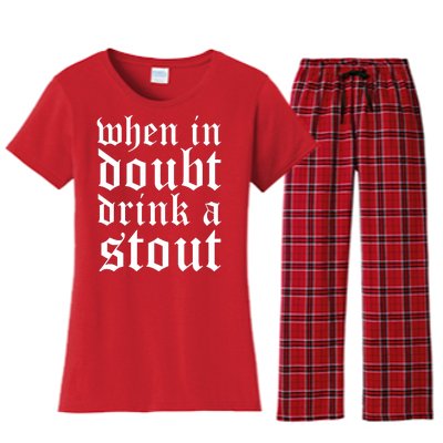 When In Doubt Drink A Stout Oktoberfest Funny Women's Flannel Pajama Set