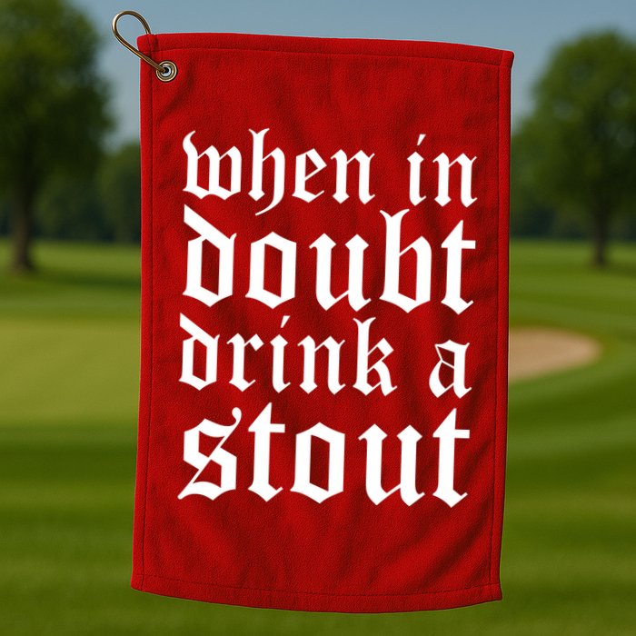 When In Doubt Drink A Stout Oktoberfest Funny Golf Towel