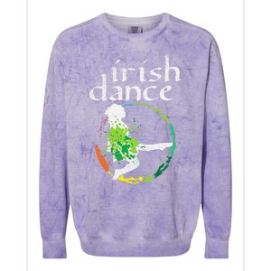 Wo Irish Dance Girl Colors St Patricks Day Ceili Dancer Girl Colorblast Crewneck Sweatshirt