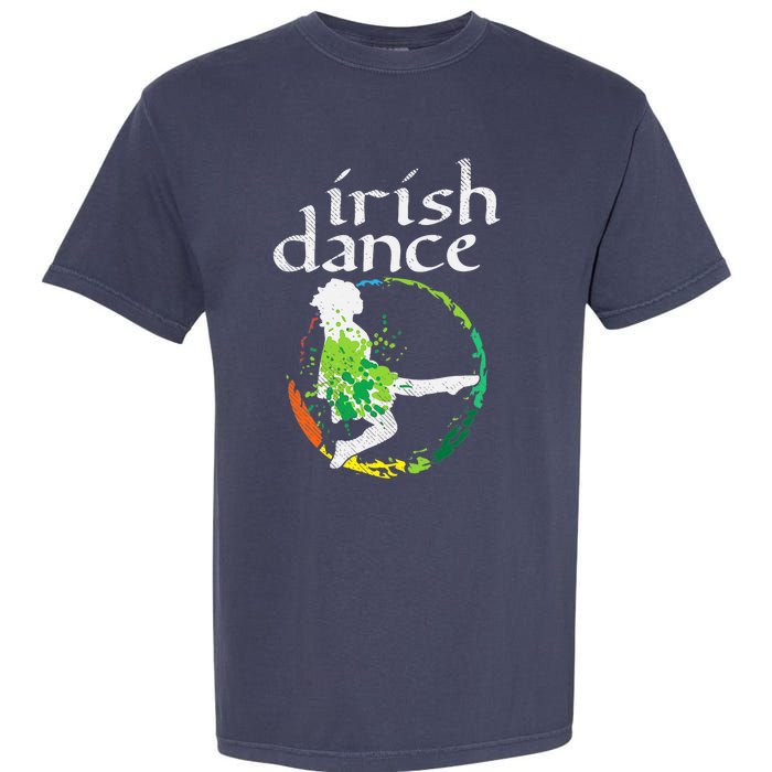 Wo Irish Dance Girl Colors St Patricks Day Ceili Dancer Girl Garment-Dyed Heavyweight T-Shirt