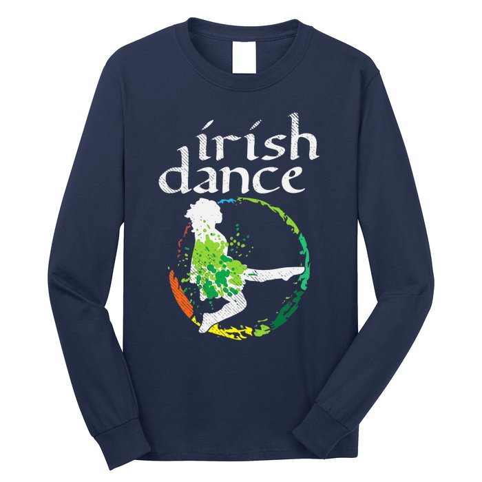 Wo Irish Dance Girl Colors St Patricks Day Ceili Dancer Girl Long Sleeve Shirt