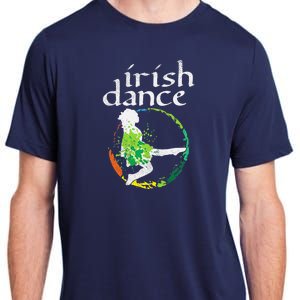 Wo Irish Dance Girl Colors St Patricks Day Ceili Dancer Girl Adult ChromaSoft Performance T-Shirt