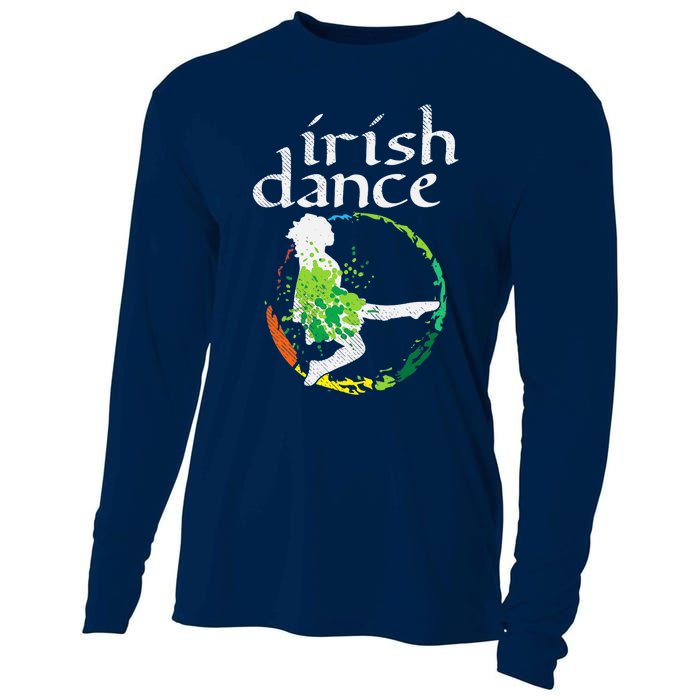 Wo Irish Dance Girl Colors St Patricks Day Ceili Dancer Girl Cooling Performance Long Sleeve Crew