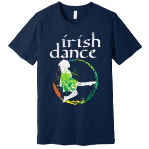 Wo Irish Dance Girl Colors St Patricks Day Ceili Dancer Girl Premium T-Shirt