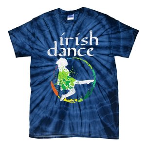 Wo Irish Dance Girl Colors St Patricks Day Ceili Dancer Girl Tie-Dye T-Shirt