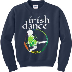 Wo Irish Dance Girl Colors St Patricks Day Ceili Dancer Girl Kids Sweatshirt