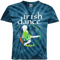 Wo Irish Dance Girl Colors St Patricks Day Ceili Dancer Girl Kids Tie-Dye T-Shirt