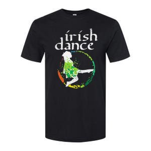 Wo Irish Dance Girl Colors St Patricks Day Ceili Dancer Girl Softstyle CVC T-Shirt