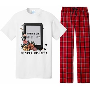 When I Die Delete My Kindle History Floral Kindle Tumbler Kindle Reade Pajama Set