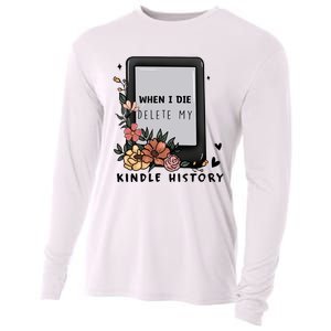 When I Die Delete My Kindle History Floral Kindle Tumbler Kindle Reade Cooling Performance Long Sleeve Crew