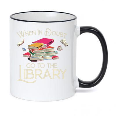 When In Doubt Go To The Library Readers Gift 11oz Black Color Changing Mug