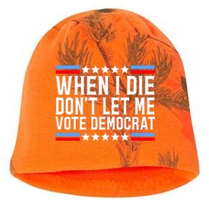 When I Die DonT Let Me Vote Democrat Kati - Camo Knit Beanie