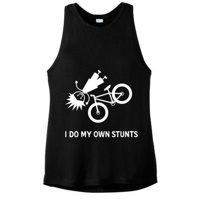 Wo I Do My Own Stunts Bicycle Ladies PosiCharge Tri-Blend Wicking Tank