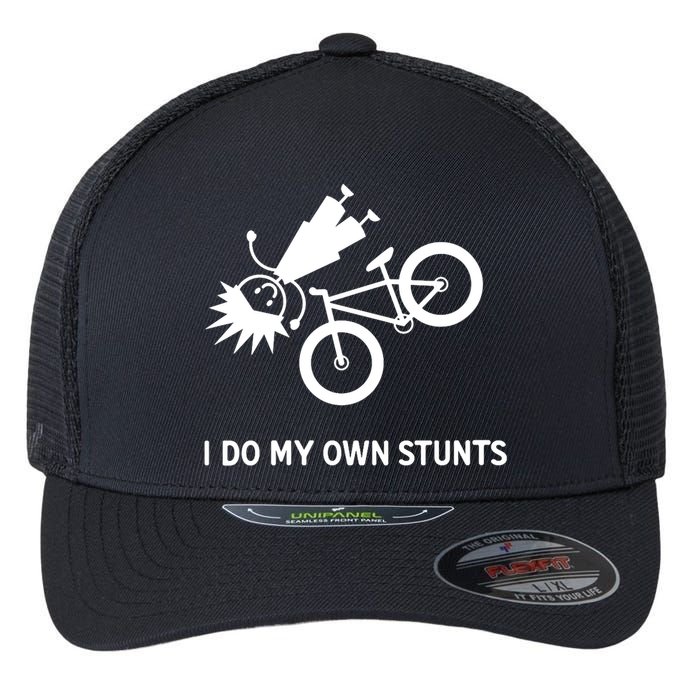 Wo I Do My Own Stunts Bicycle Flexfit Unipanel Trucker Cap