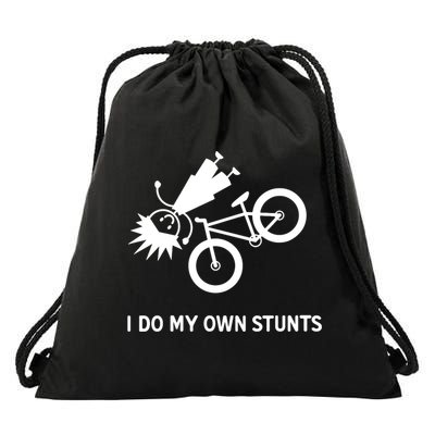 Wo I Do My Own Stunts Bicycle Drawstring Bag