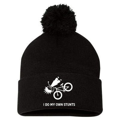 Wo I Do My Own Stunts Bicycle Pom Pom 12in Knit Beanie