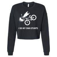 Wo I Do My Own Stunts Bicycle Cropped Pullover Crew