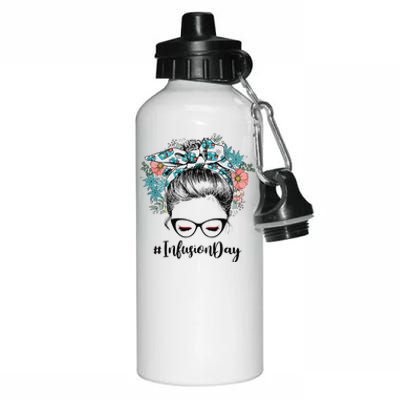 Womens Infusion Day Messy Bun Shade Nurses Day Aluminum Water Bottle 