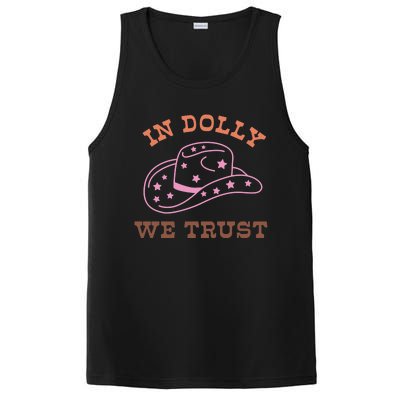 Western In Dolly We Trust Funny Cowgirl Howdy Yeehaw Rodeo PosiCharge Competitor Tank