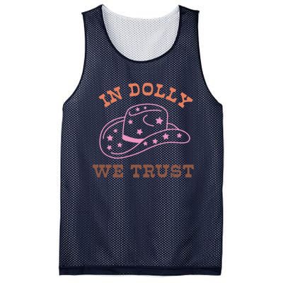 Western In Dolly We Trust Funny Cowgirl Howdy Yeehaw Rodeo Mesh Reversible Basketball Jersey Tank