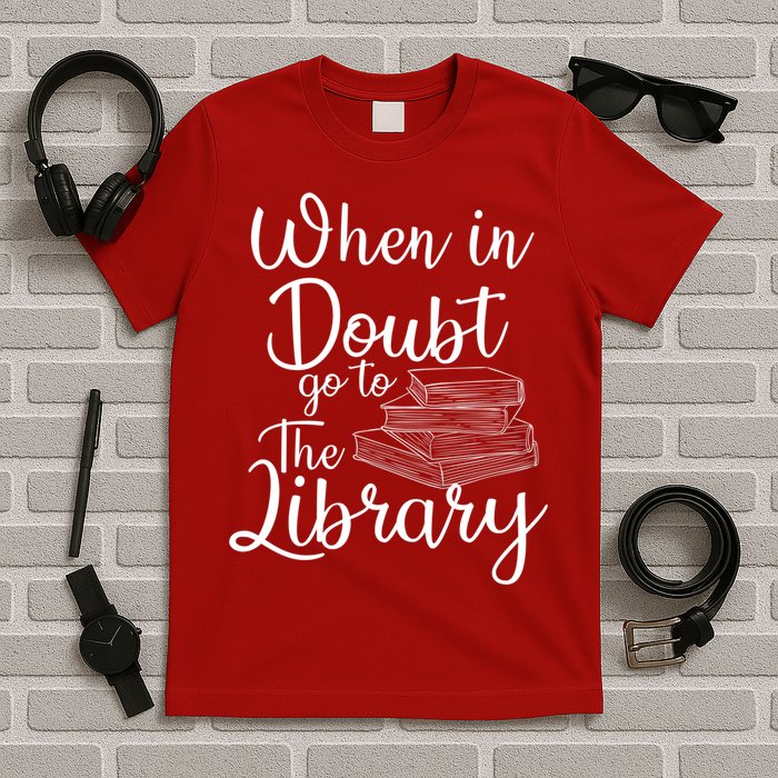 When In Doubt Go To The Library For Readers , Bookworm T-Shirt