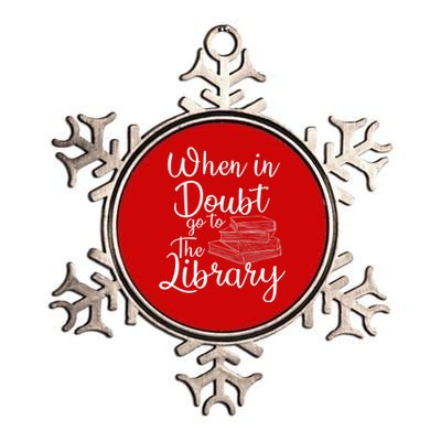 When In Doubt Go To The Library For Readers , Bookworm Metallic Star Ornament