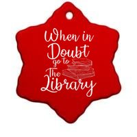 When In Doubt Go To The Library For Readers , Bookworm Ceramic Star Ornament